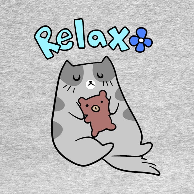 Relax Cat and Teddy by saradaboru